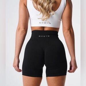 NVGTN Solid Seamless Black High-Waisted Shorts